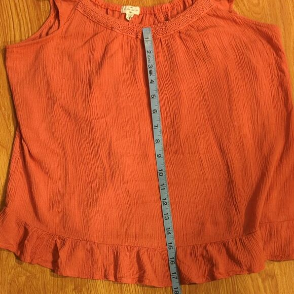 Ruffle Sleeve Coral Peplum Blouse - Mason & Belle - XL - Picture 12 of 12